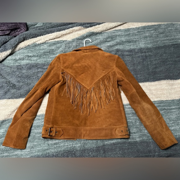 Cowgirl jacket with fringe tan M - Picture 2 of 3